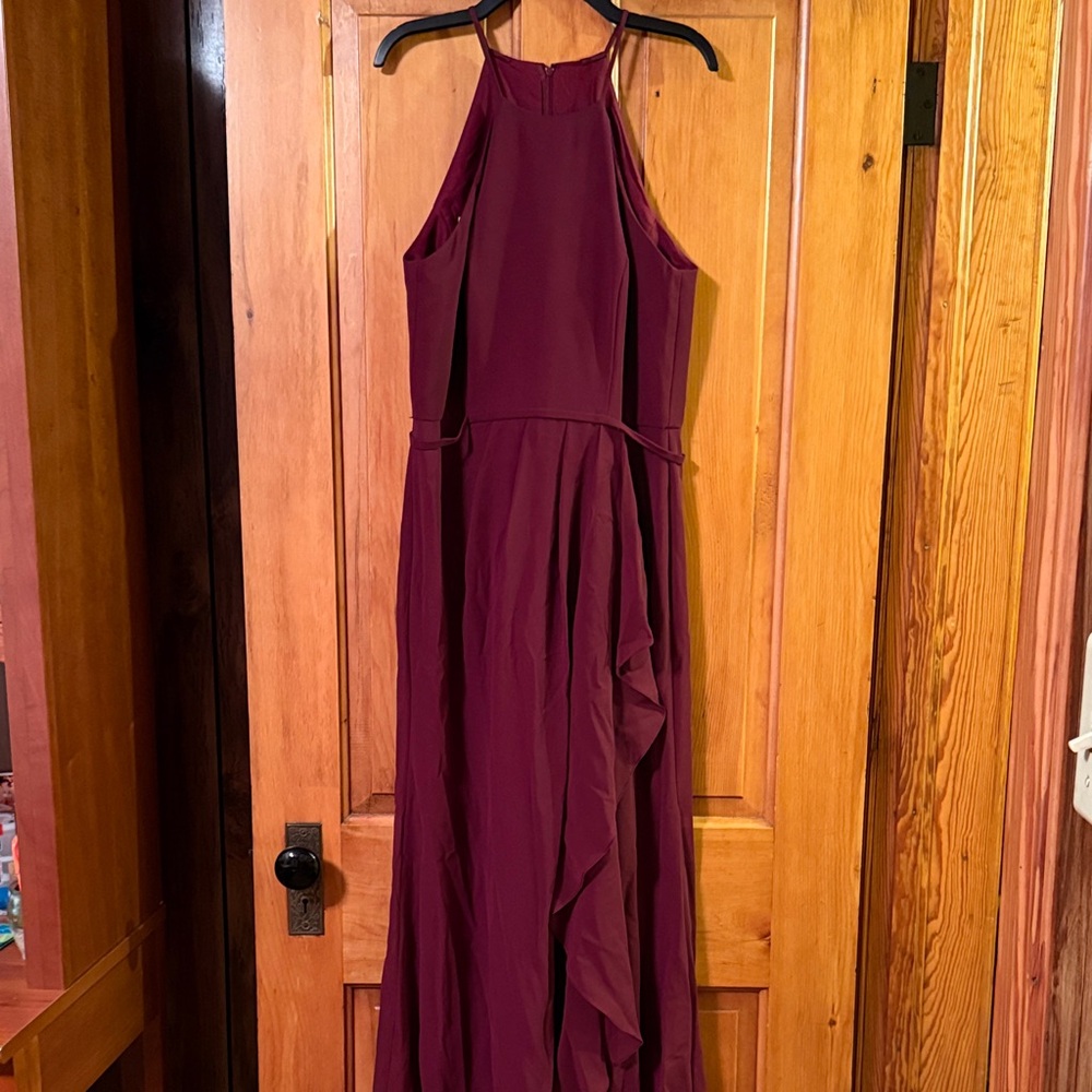 DRESS Sale David's Bridal Eegant Burgundy Halter Maxi Dress See Details